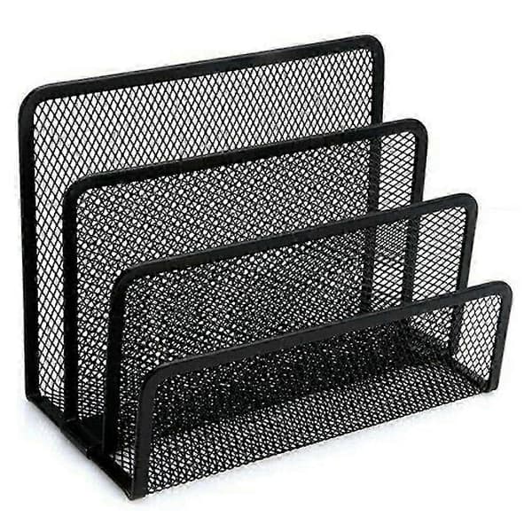 Document Holder with 3 Compartments, Metal Letter Tray, Magazine Rack, Folder