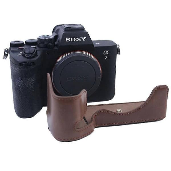 M1d PU Läder Kamera Bottenfodral Skyddande Halvkroppsskydd för e8G Sony A7M4 A1 A7S III A7S3 A7R5