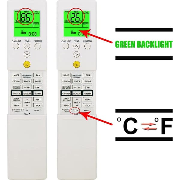 Replacement Remote Control for Fujitsu Air Conditioner, Dual Display Remote Control for Fujitsu Air Conditioner for AR REM1U ARREM1U