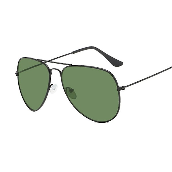 Klassiska pilot solglasögon vuxen mode märkesdesigner solglasögon vuxna färgglada spegel flyg metallram körning oculos (svart G15)