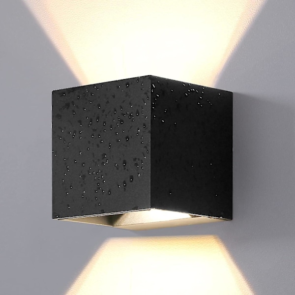 Utomhusvägglampa 12w Vägglampor Upp Ned Vägglampa Led 3000k Varmvit Modern Vattentät Ip65 Sconce Svart Aluminium För Vardagsrum Sovrum