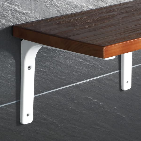 Shelf Bracket Angle Iron Shelf Support Wall Mounted 200mm*150mm, Metal Light White Finish, 4 Pcs