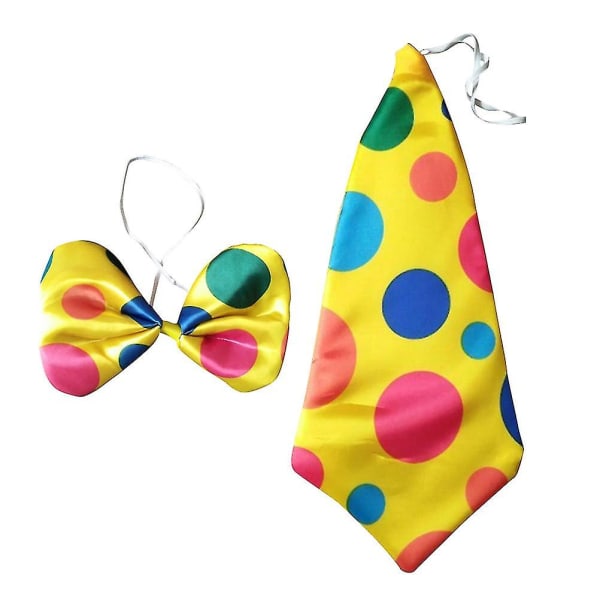 2 stk Barneantrekk Klovnehalsslips Regnbueklovneslips Regnbueslips Carnival Circus Costume