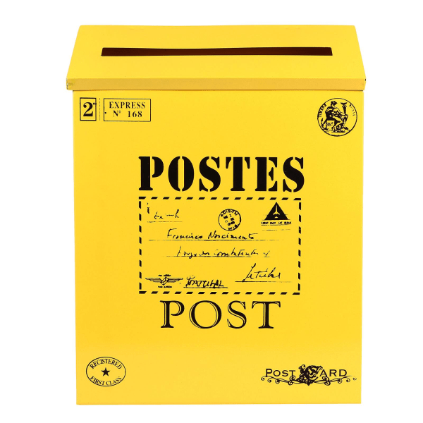 1 stk Utendørs avisboks Multifunksjonell postkasse Slitesterk postboks dekor Gul29x22x6cm Yellow 29x22x6cm