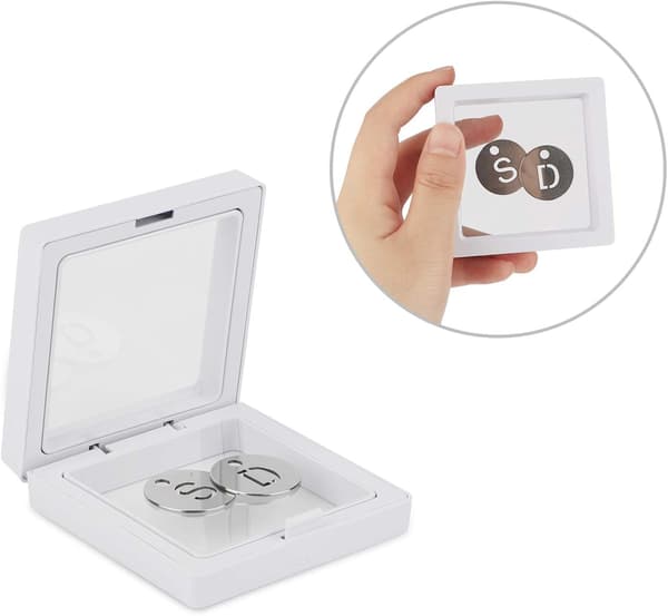Coin Display Frame, White Floating Frame Display Holder Stands, 20-Pack Coin Display Cases, 2.8 x 2.8 x 0.8” Silicone Coin Frame