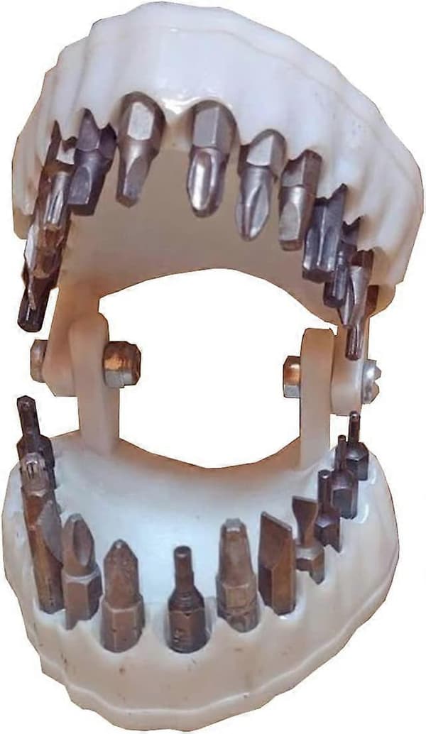Boreholder til proteser Tandmodel 1/4 \" sekskant borebitsholder (Hvid med bits)