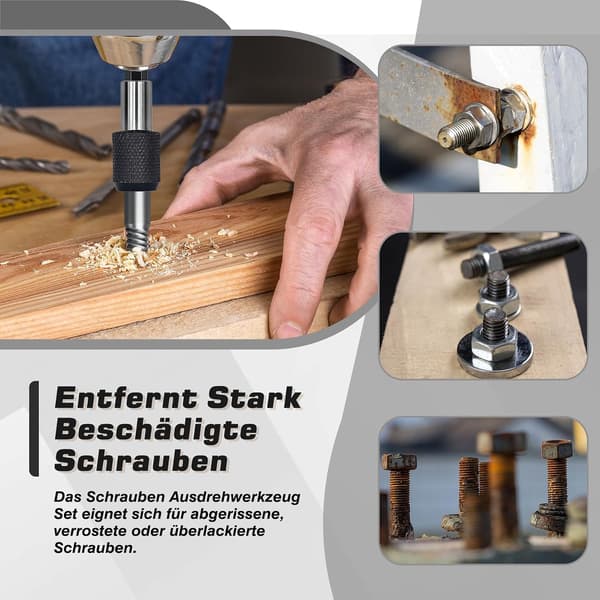Screw Extractor, Professional Screw Extractor, Left-Handed Thread, Bolt Extractor, for Handles