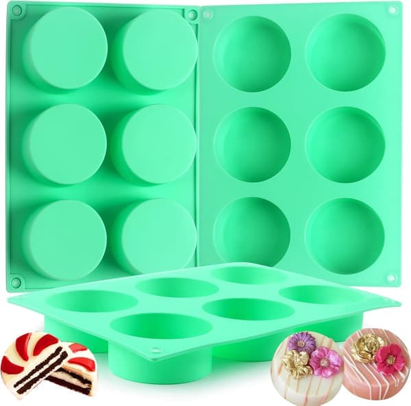 2 stk Oreo Cookie Chokolade Silikoneforme, 12-hullers Runde Cylindriske Oreo Chokoladeovertræksforme til Slik, Silikonebageforme til Blå-2stk Blå-2stk Blue-2Pcs