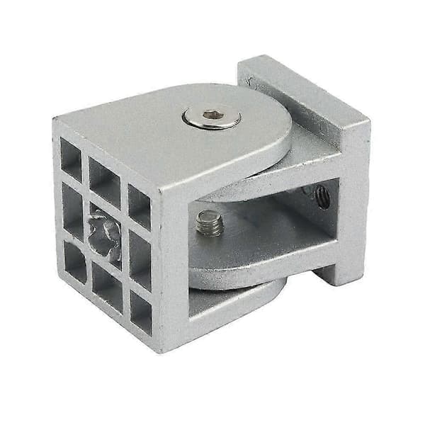 4040 Flexible Hinge Pivot Joint Aluminum Fitting Right Angle Connector for Aluminum Profile Silver Silver