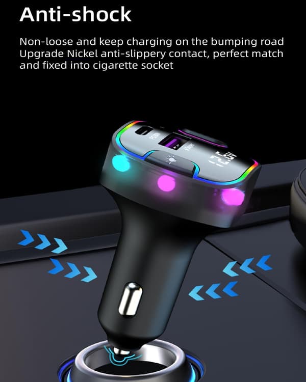 wxsp 75 W USB-C biloplader med 5 porte, supermini biloplader med 5