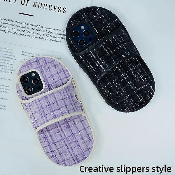 Cover til iPhone 13 Pro Max 6.7 tommer, tøffel-lignende TPU-etui med stativ