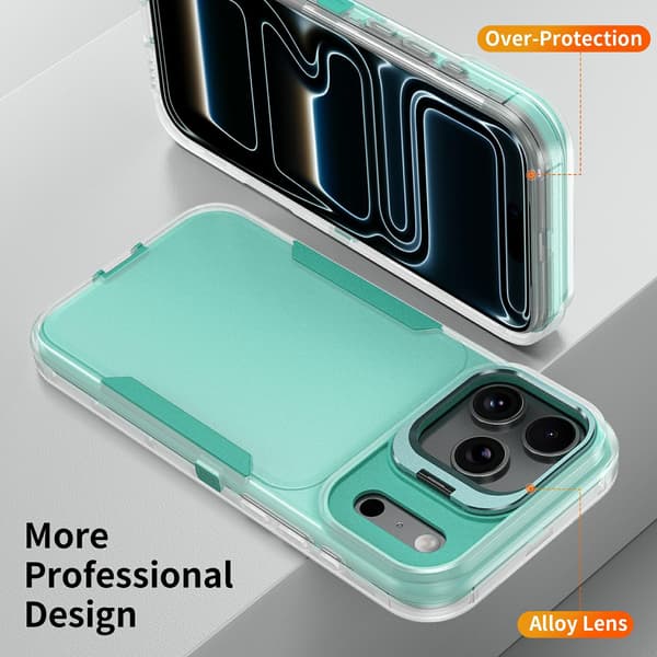 Phone case suitable for iPhone 16, mixed all-inclusive phone case with aluminum alloy lens frame bracket transparent iPhone 16 transparent iPhone 16