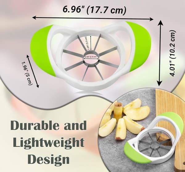 Apple Slicer and Corer (8 Blades) - Thin Apple Slicer, 2-in-1 Apple Corer and Cutting Tool, with Non-Slip Soft Grip.