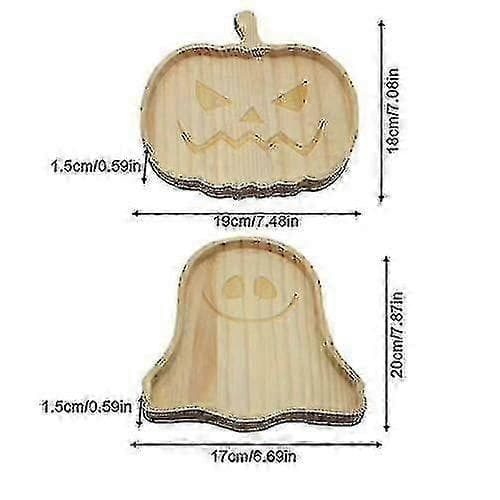 Halloween græskarplader, spøgelsesplader, træbestikplader