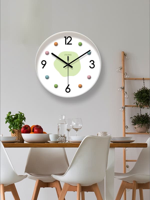 12-inch Silent Clock and Large Wall Clock, Clock Wall Decoration for Study and Dining Room