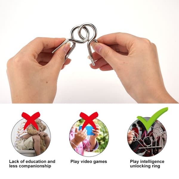 Metal Wire Puzzle Set 20pcs IQ Brain Teaser Puzzles Educational Toy