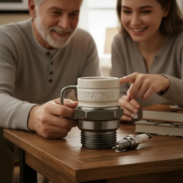 Spark Plug Mug, Engine Spark Plug Design, Ceramic Coffee Cup for Car Lovers, Personalized Car Coffee Mugs, Creative Spark Plug Coffee Mug