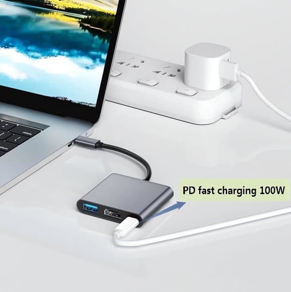 USB C–HDMI-moniporttisovitin, USB Type-C–4K HDMI / USB 3.0 & USB-C PD -pikalatausportti, digitaalinen AV-sovitin