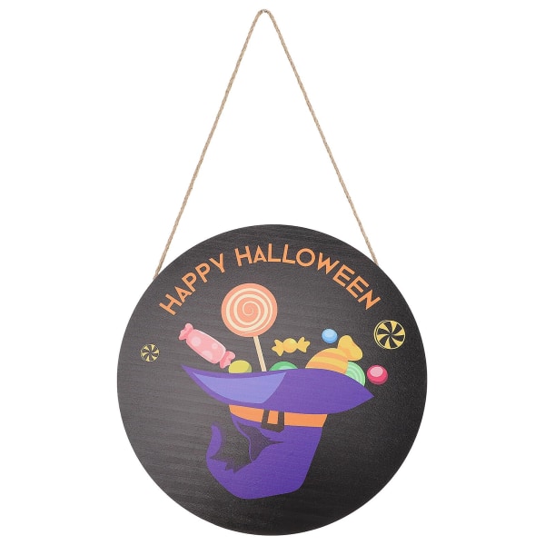 Halloween-ripustuskilpi Halloween-puinen ovikilpi Koti Halloween-juhlatarvike 29,8x29,8cm 29.8x29.8cm