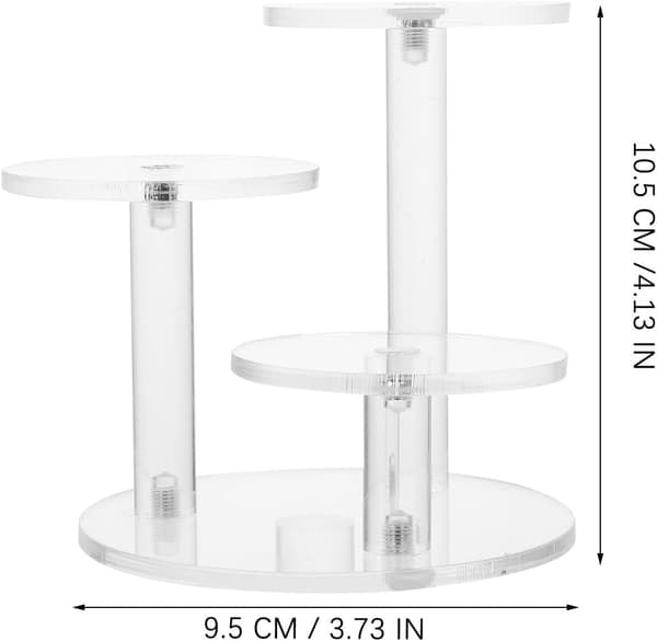 Akryl Display Riser Stativ 3-lags Organizer Hylde til Smykker, Parfume, Hudpleje