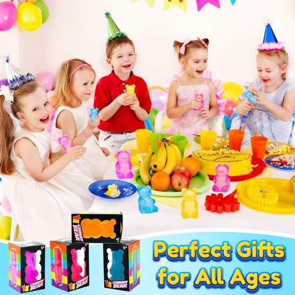 Sæt med 4 Nee Doh Gummy Bear, squishy bolde med høj densitet, til sensorisk og finmotorisk udvikling