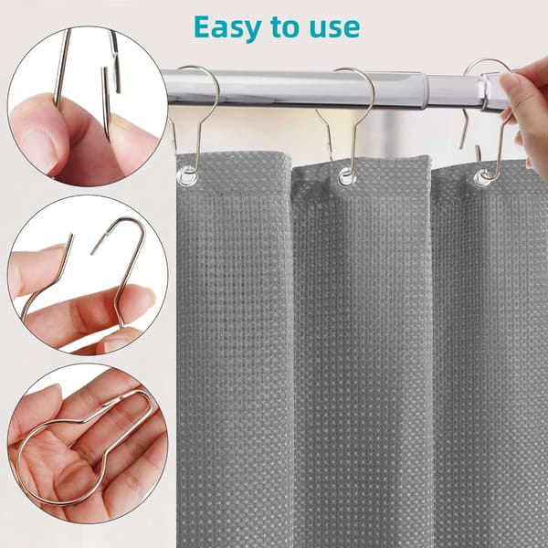 40 Stycken Duschdraperiringar, Duschdraperiringar, Draperiringar, Duschdraperiring, Duschdraperiring för Badrum, Vardagsrum, Sovrum (Silver)