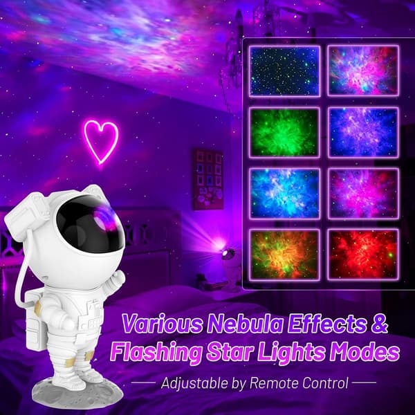 Star Projector, Astronaut Galaxy Projector, Kids Night Light with Nebula, 8 Modes, Remote Control.