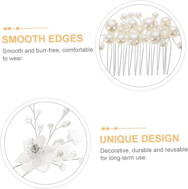 6 st hårkammar eleganta brudhåraccessoarer för bröllop sidokammar blommig design för brudar och brudtärnor