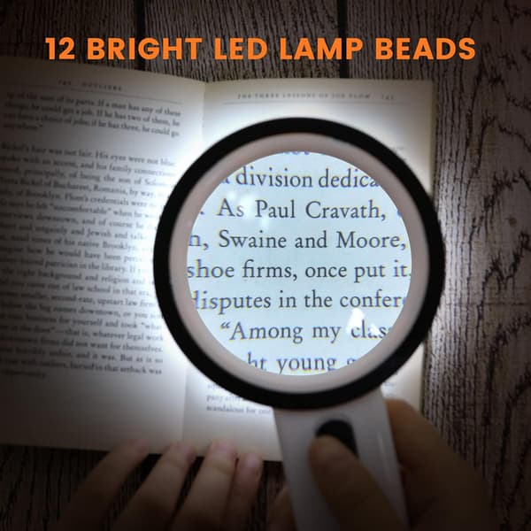 Magnifying Glass with Light, 30x Handheld Magnifier with 12 LED Lights