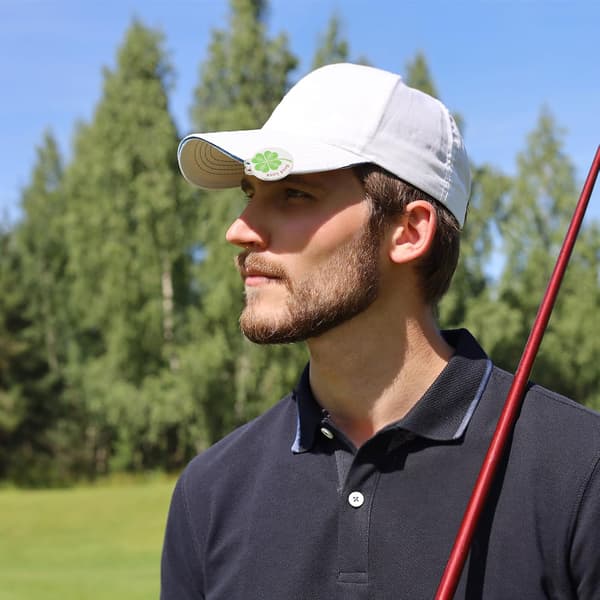 Irrotettava 30 mm:n apila-golfpallomerkki hattuklipsillä ja pyöreällä lippalakipsillä