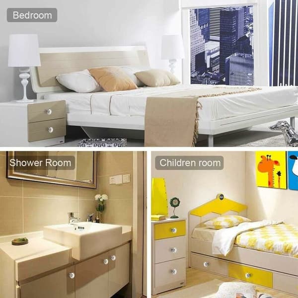 Crystal Handle, 30mm Diamond Crystal Drawer Handle, Kitchen Glass Door Handle, Storage Wardrobes and Dressing Tables for Home Kitchen a