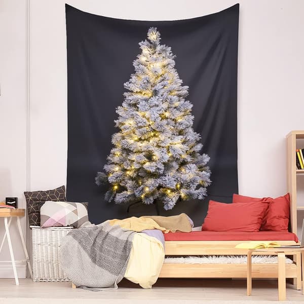 White Christmas Tree Wall Hanging with Lights - Wall Decor for B
