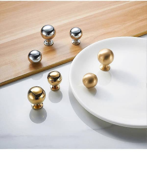 Sett med 2, Skuffeknotter, Skapdørknotter, Møbler, Interiør, 25mm, Sølv