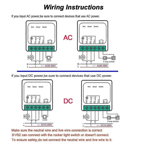 4 pcs WiFi Smart Switch Light Switch, APP Remote Control, Voice Control, DIY Mode, Timer Function, LA