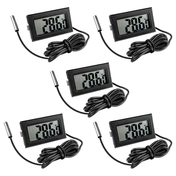 5 Pieces Digital Refrigerator Thermometers, Digital Temperature Sensor with LCD Display, Temperature Thermometer with Sensor