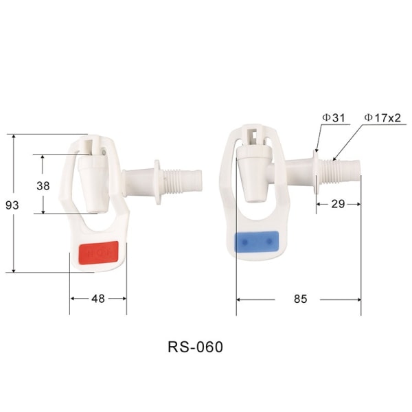 Pack of 2 Two sets of plastic replacement water dispenser valves