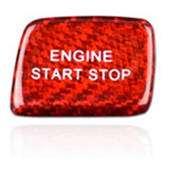 Bilfiber Tændingsknap Motor Start Stop Switch Dekal til 2016-2019 Tilbehør
