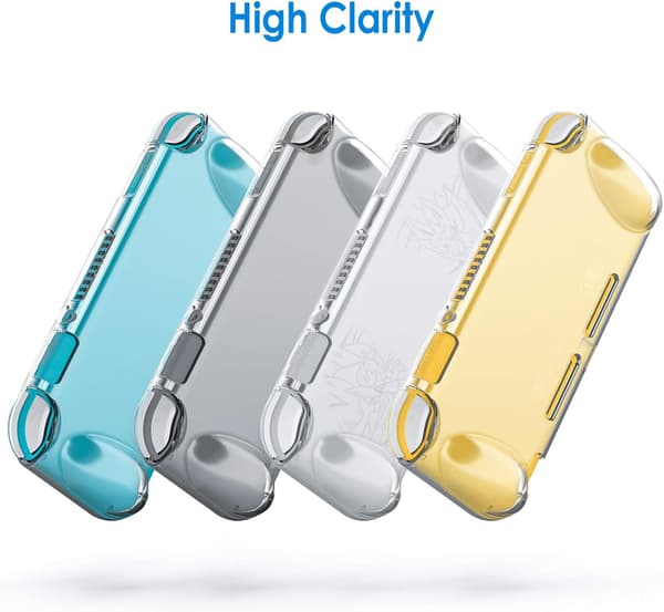 Skyddsfodral för Nintendo Switch Lite 2019, Greppskydd med stötdämpning och anti-repdesign (HD Clear)