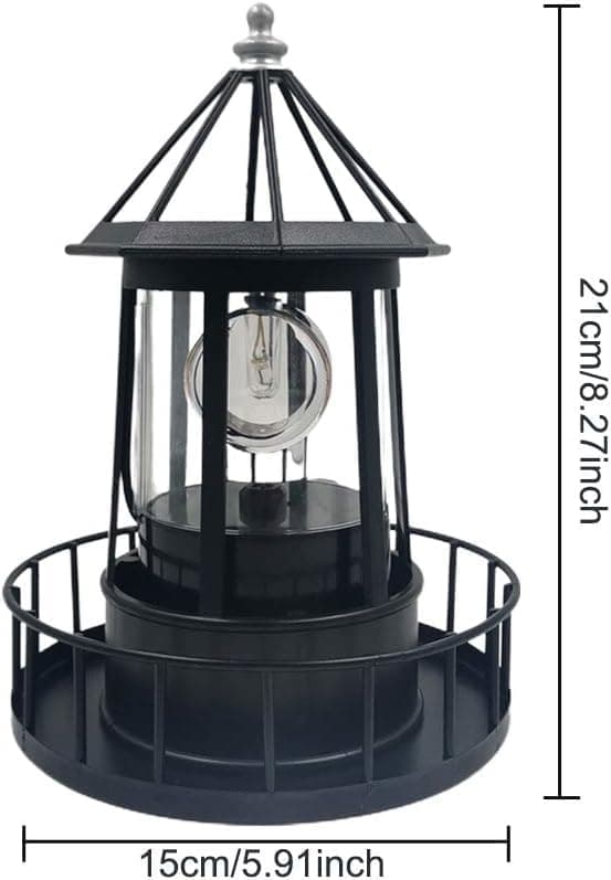 360 Degree Rotating Lighthouse, LED Rotating Solar Lights for Garden, Waterproof Lighthouse Lamp