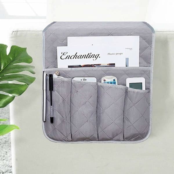 Armchair Armrest Storage Bag, Gray, Sofa Cover, Hanging Bag, Non-slip, Space-saving Storage Bag