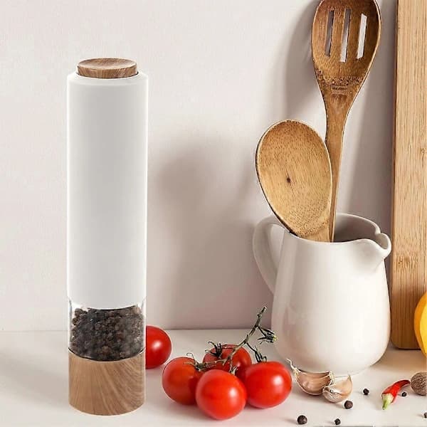 Elektrisk kvern med LED for pepper, salt og krydder