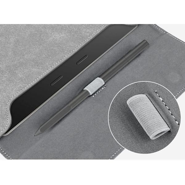 Grey 10.2-inch E-reader PU Leather Case, Shockproof Protective Cover Compatible with Scribe