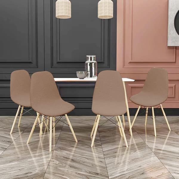 Skandinavisk stretch stoltrekk sett med 6 moderne vaskbare spisestuestoler