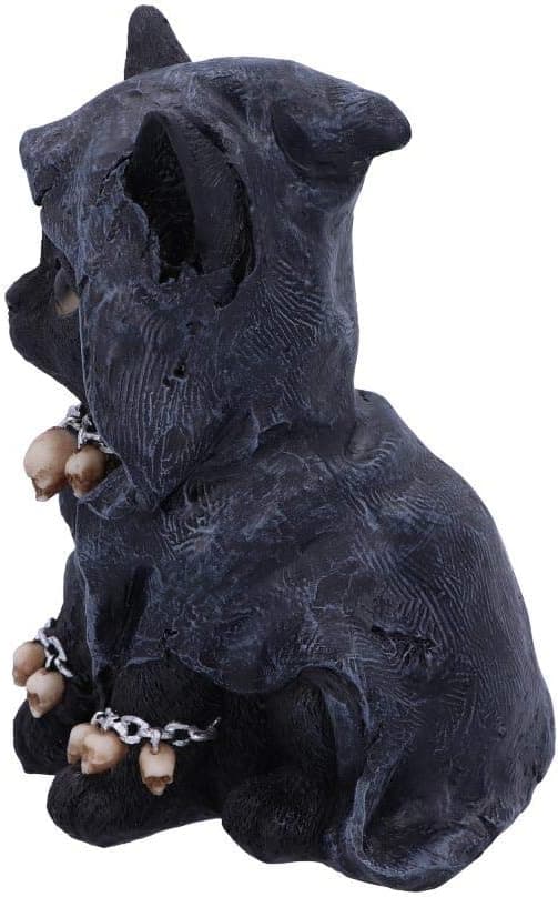 Kattfigur med kappe som Grim Reaper, polyresin, svart, 10*10*15cm