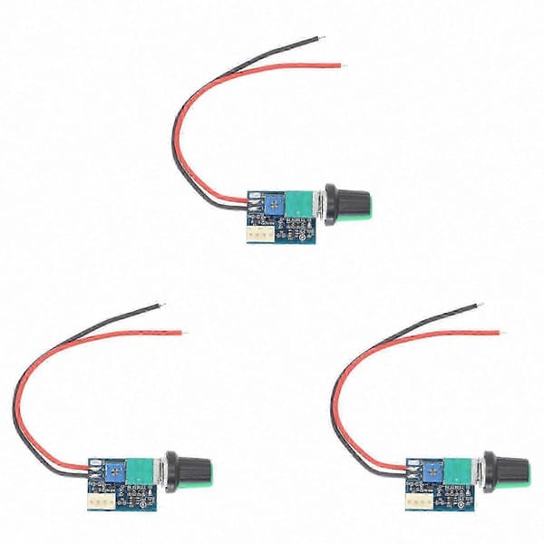 3-pack 12V DC PWM Variable Speed Controller with Knob, 4-pin Silent Fan Speed Adjustment Module