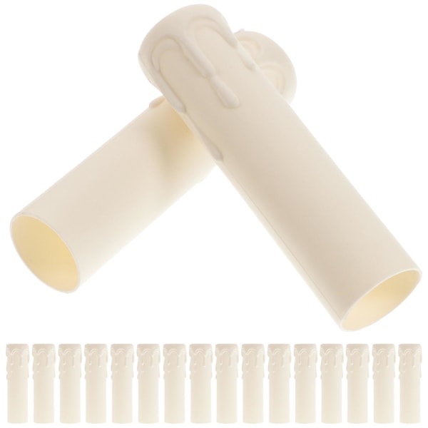 20 Pcs Candle Casings Plastic Chandelier Casings Durable Candle Socket CoversWhite10X2.5X2.5CM