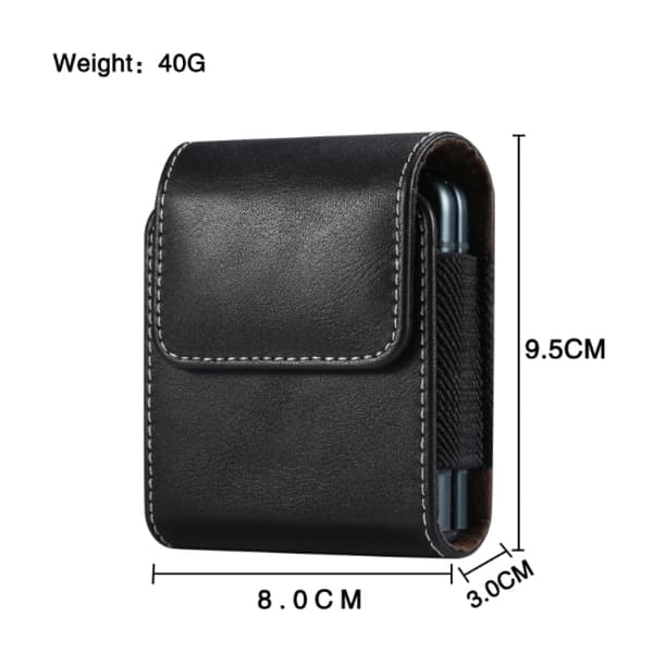 PU Leather Holster for Samsung Galaxy Z Flip 3 4 5 6, Smartphone Belt Pouch, Soft Inner Lining, Rotatable Hook