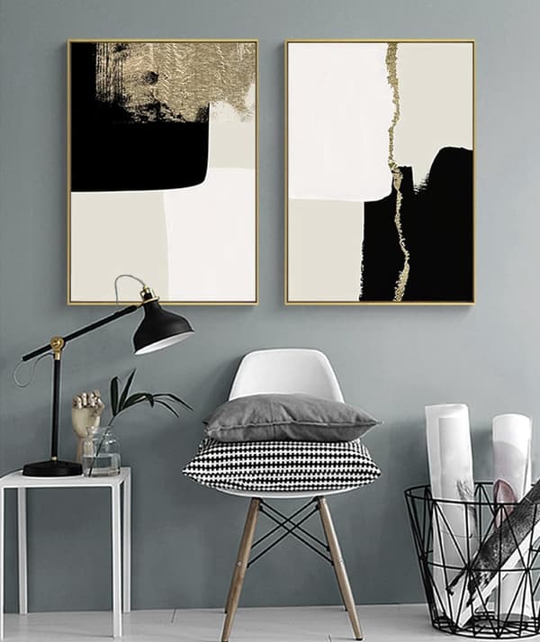 Sett med geometriske abstrakte plakater, blomsterkunstdekorasjon, trykte bilder, uten ramme (20x30cm*3)