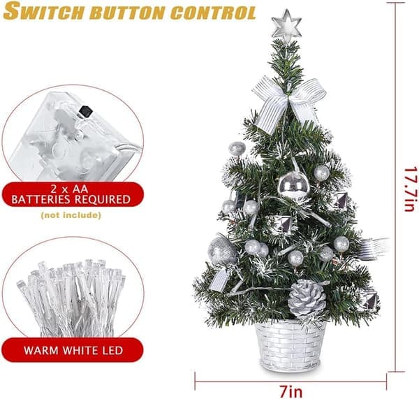Christmas Tree Decorations, Desktop Christmas Tree, 40 cm High Desktop Christmas Tree with Hanging Ornaments [Ho]