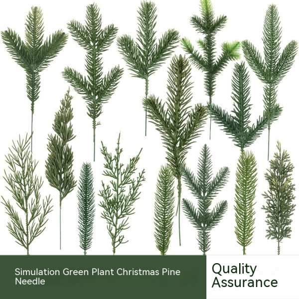 15 stykker fyrresimulering grønt fyrrenåle kunstige trægrene PE Grøn julefyrnåle grene tilbehør